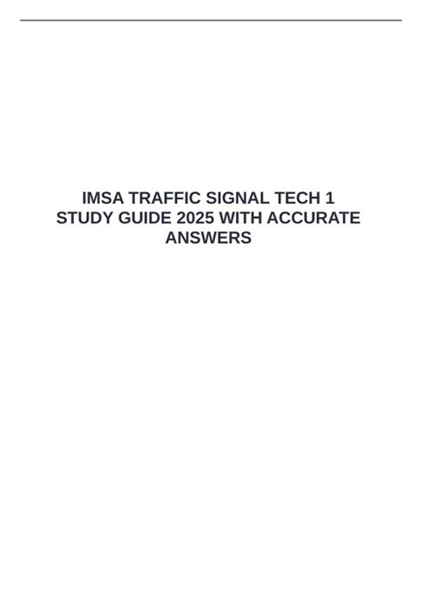 Study Guide For Traffic Signal Technician