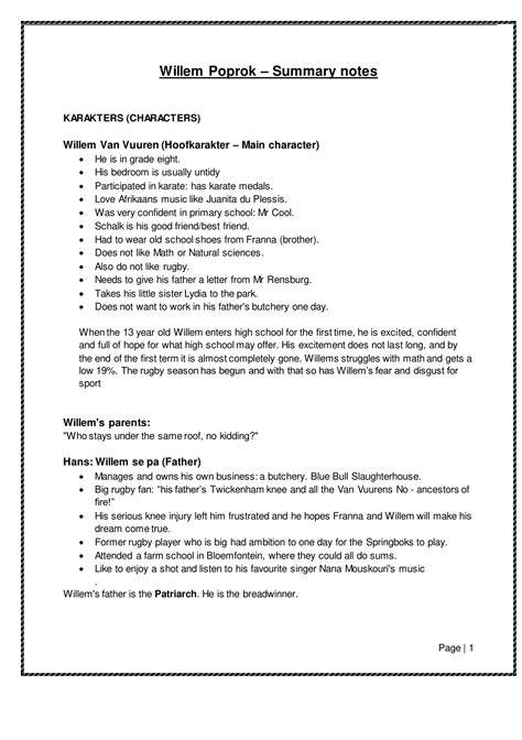 study guide for willem poprok