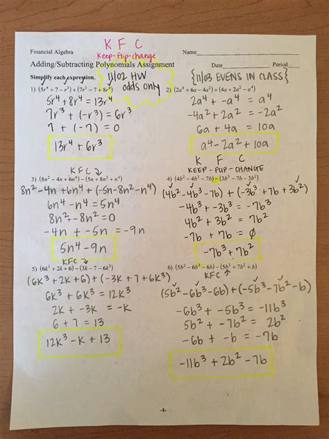 study guide polynomials key