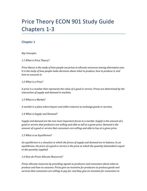 Study Guide Price Theory And Applications Steven Landsburg