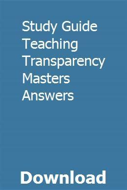 Study Guide Teaching Transparency Masters Answers