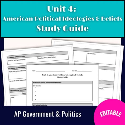 Study Guide Unit 4 Government Answer Key