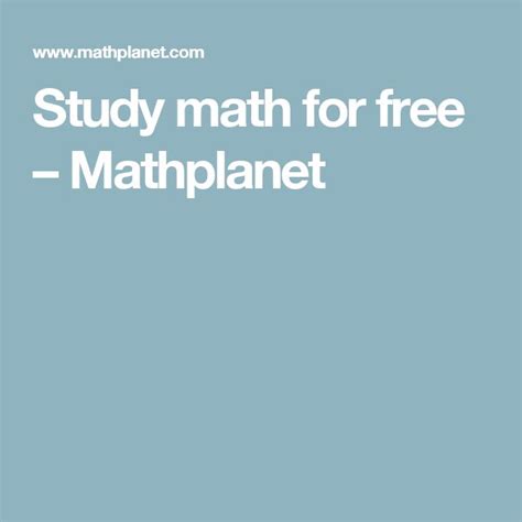 Study Math For Free Mathplanet Math Sites - Math Sites