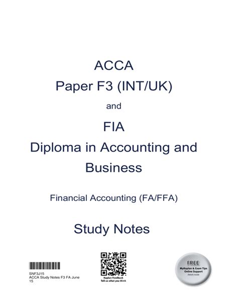 Study Notes F3 Acca V2 City Colleges
