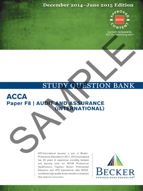 Study Question Bank Becker Professional Education