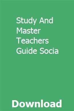 Download Study And Master Teachers Guide Socia 
