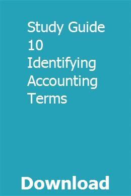 Read Study Guide 10 Identifying Accounting Terms 