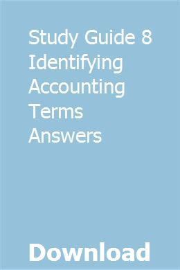 Read Study Guide 8 Identifying Accounting Terms Answers 