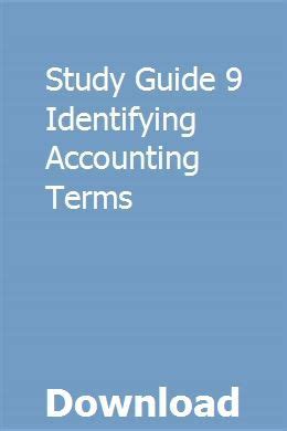 Full Download Study Guide 9 Identifying Accounting Terms 