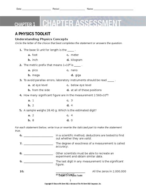 Download Study Guide A Physics Toolkit Answer Key 