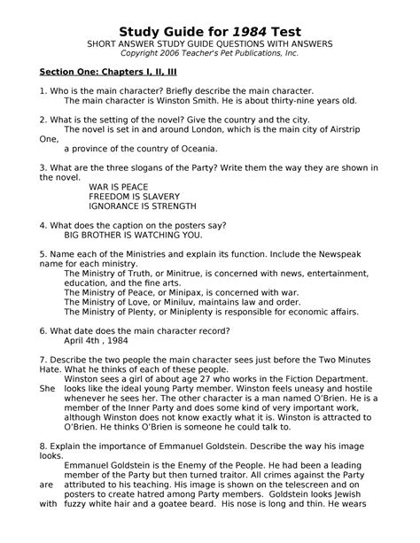 Full Download Study Guide And Answers For 1984 
