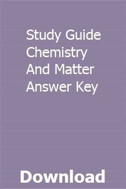 Download Study Guide Chemistry And Matter Answer Key 