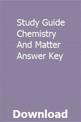 Full Download Study Guide Chemistry And Matter Answer Key 