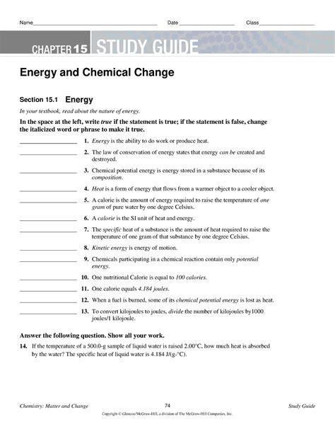 Full Download Study Guide Energy And Chemical Change Answers 