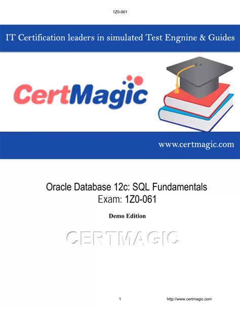 Read Study Guide For 1Z0 061 Oracle Database 12C Sql Fundamentals Oracle Certification Prep 