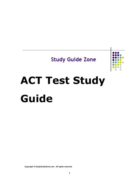 Full Download Study Guide For Act Test 