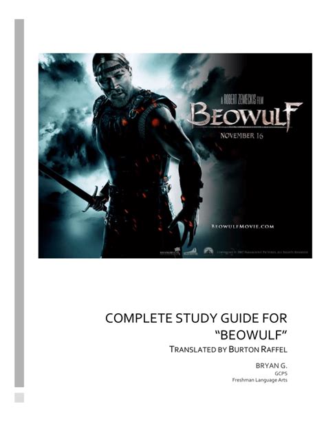 Read Study Guide For Beowulf 