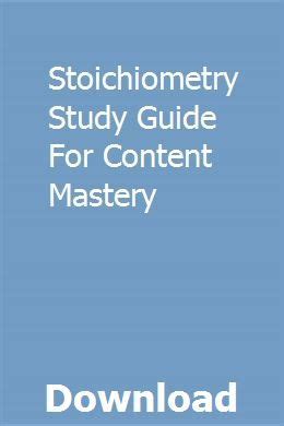 Read Study Guide For Content Mastery Stoichiometry 