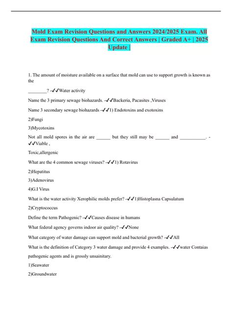 Read Online Study Guide For Mold Exam 