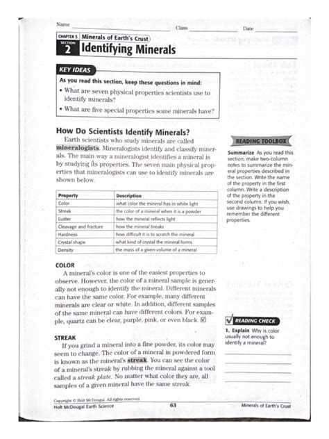 Full Download Study Guide Minerals Answer 