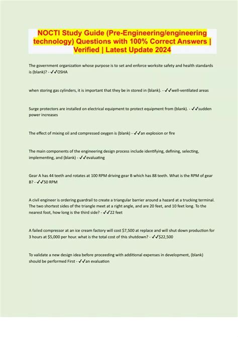 Download Study Guide Nocti Pre Engineering 