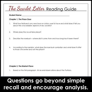 Read Online Study Guide Questions For The Scarlet Letter With Answers 