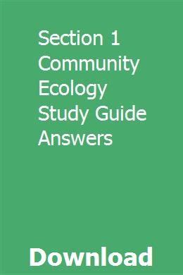 Read Online Study Guide Section 1 Community Ecology 