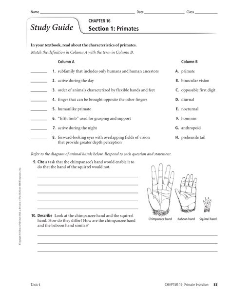 Read Study Guide Section 1 Primates Answers 