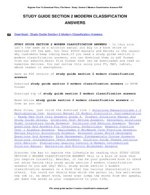 Download Study Guide Section 2 Modern Classification Answers 