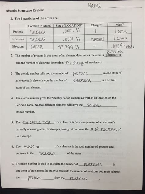 Download Study Guide Structure Atom Answer Key 