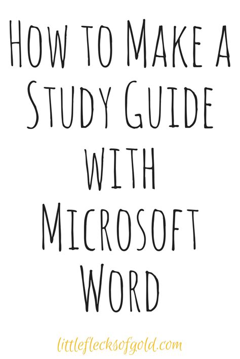 Read Study Guide Template Microsoft Word 