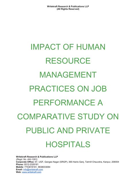 Download Study On Human Resource Management Practices In Hospitals 