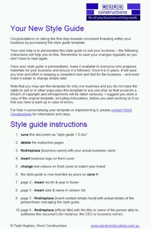 Download Style Guide Template Word 