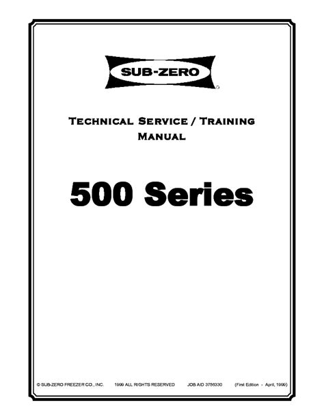 Read Online Sub Zero 500 Series Service Manual 