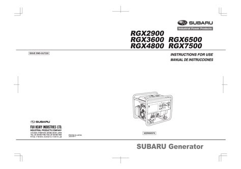 Read Subaru Generator Engine Manual 