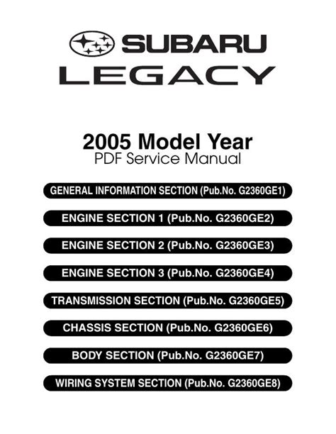 Download Subaru Legacy Service Manual 