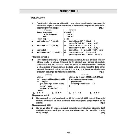 Subiecte Bac Informatica 2009 Teorie Probleme