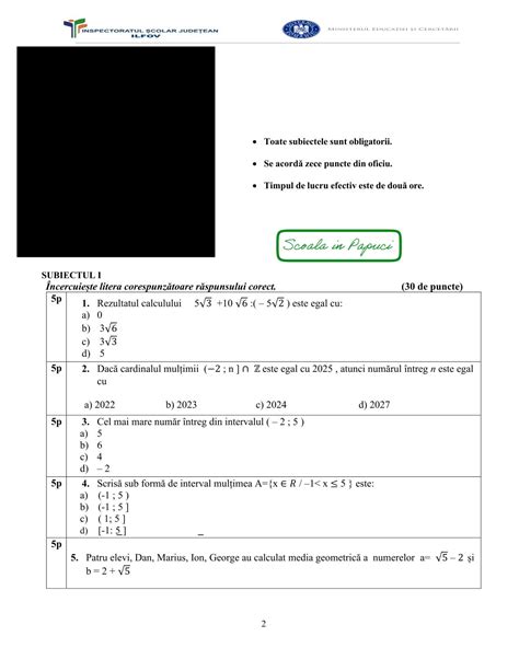 Subiecte Si Bareme Subiecte Examene Na Ionale 2016