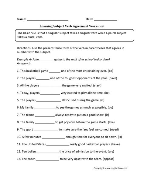 Subject Verb Agreement Worksheet 2nd Grade   Subject Verb Agreement Worksheets - Subject Verb Agreement Worksheet 2nd Grade