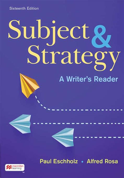 Full Download Subject And Strategy A Writers Reader 