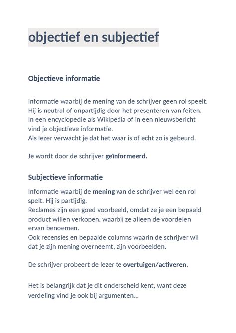 subjectieve informatie