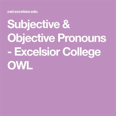 Subjective Amp Objective Pronouns Excelsior Owl Subjective And Objective Pronouns Worksheet - Subjective And Objective Pronouns Worksheet