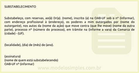 Substabelecimento Com Reserva