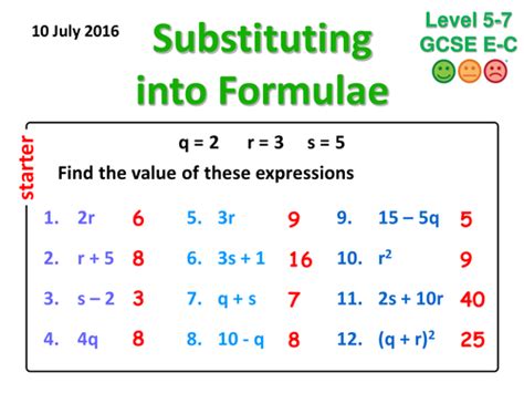 Substituting In Formulae Worksheet Teaching Resources Using Formulas Worksheet - Using Formulas Worksheet