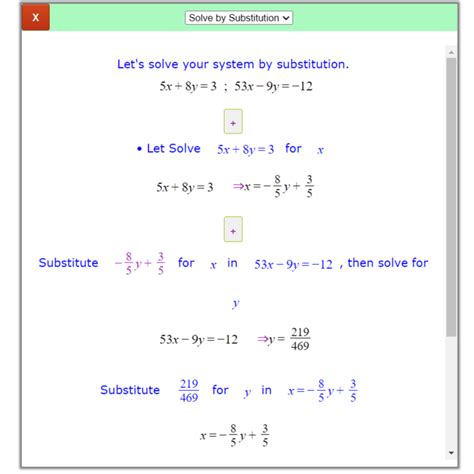 Substitution Calculator