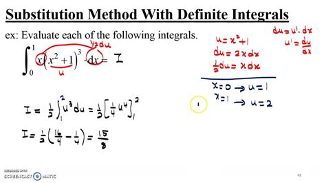 Substitution Of Integrals