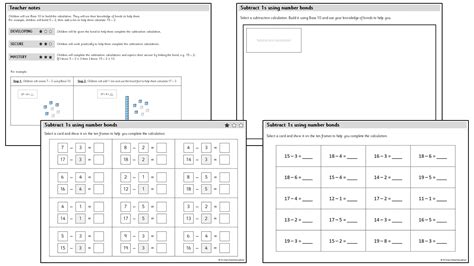 Subtract 1s Using Number Bonds Primary Stars Education Subtraction Using Number Bonds - Subtraction Using Number Bonds