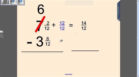 Subtract Fractions With Borrowing   Subtraction Math Blog - Subtract Fractions With Borrowing