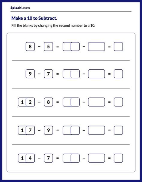 Subtract From 10 Math Worksheets Splashlearn Subtraction From 10 Worksheet - Subtraction From 10 Worksheet