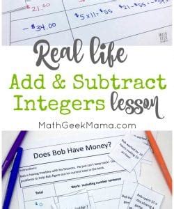 Subtract Integers Archives Math Geek Mama Integer Subtraction - Integer Subtraction